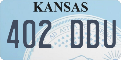 KS license plate 402DDU