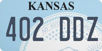KS license plate 402DDZ