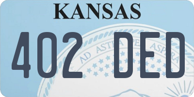 KS license plate 402DED