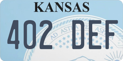 KS license plate 402DEF