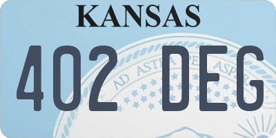 KS license plate 402DEG