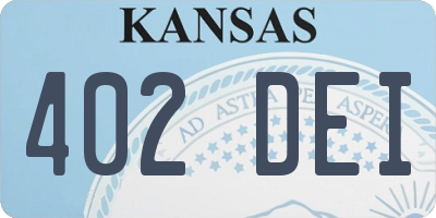 KS license plate 402DEI