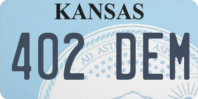 KS license plate 402DEM