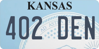 KS license plate 402DEN
