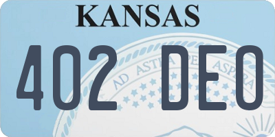 KS license plate 402DEO