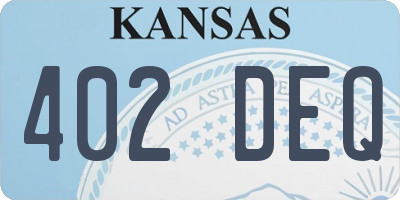 KS license plate 402DEQ