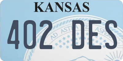 KS license plate 402DES