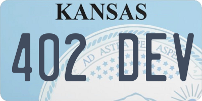 KS license plate 402DEV