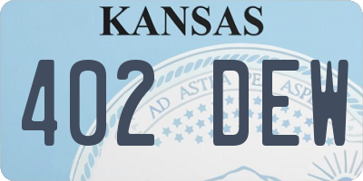 KS license plate 402DEW