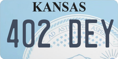 KS license plate 402DEY