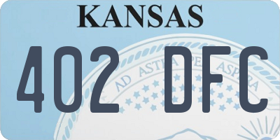KS license plate 402DFC