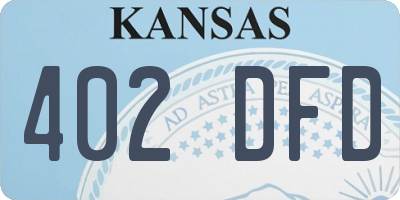 KS license plate 402DFD
