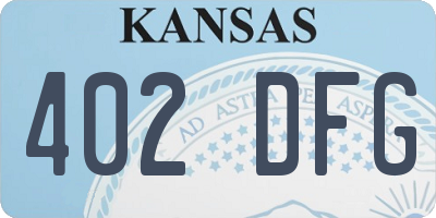 KS license plate 402DFG