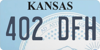 KS license plate 402DFH