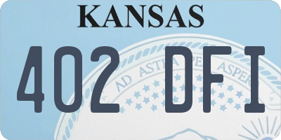 KS license plate 402DFI