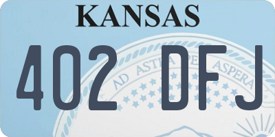 KS license plate 402DFJ