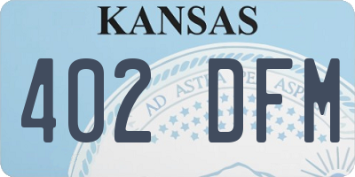 KS license plate 402DFM