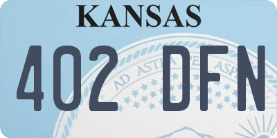 KS license plate 402DFN