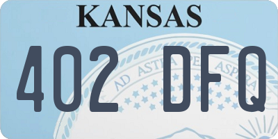 KS license plate 402DFQ