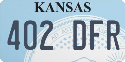 KS license plate 402DFR