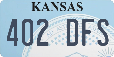 KS license plate 402DFS