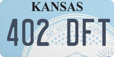 KS license plate 402DFT