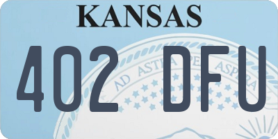 KS license plate 402DFU
