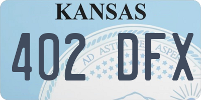 KS license plate 402DFX