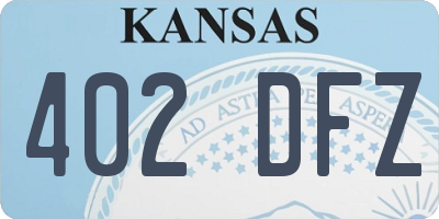 KS license plate 402DFZ