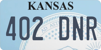 KS license plate 402DNR