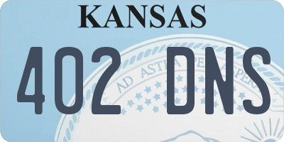 KS license plate 402DNS