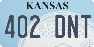 KS license plate 402DNT