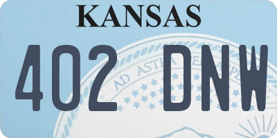 KS license plate 402DNW