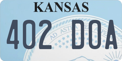 KS license plate 402DOA