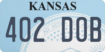 KS license plate 402DOB