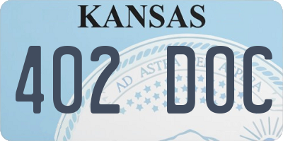 KS license plate 402DOC