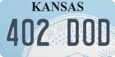KS license plate 402DOD