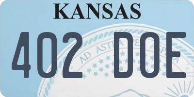 KS license plate 402DOE