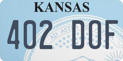 KS license plate 402DOF