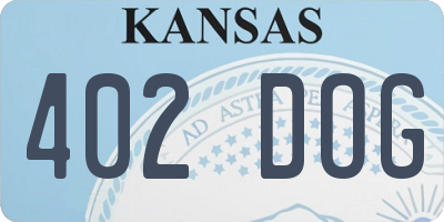 KS license plate 402DOG