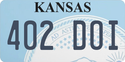 KS license plate 402DOI