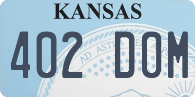 KS license plate 402DOM