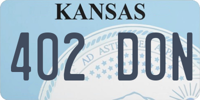 KS license plate 402DON
