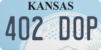 KS license plate 402DOP