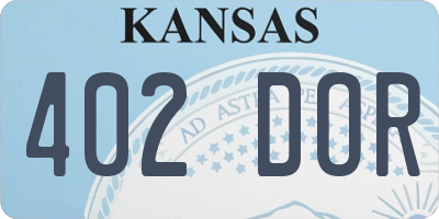KS license plate 402DOR