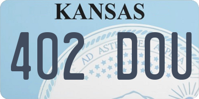 KS license plate 402DOU