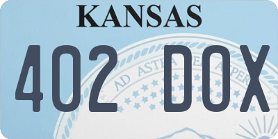 KS license plate 402DOX