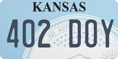 KS license plate 402DOY
