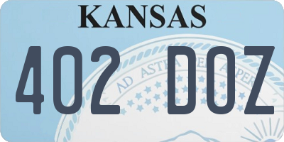 KS license plate 402DOZ
