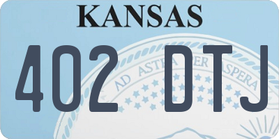 KS license plate 402DTJ